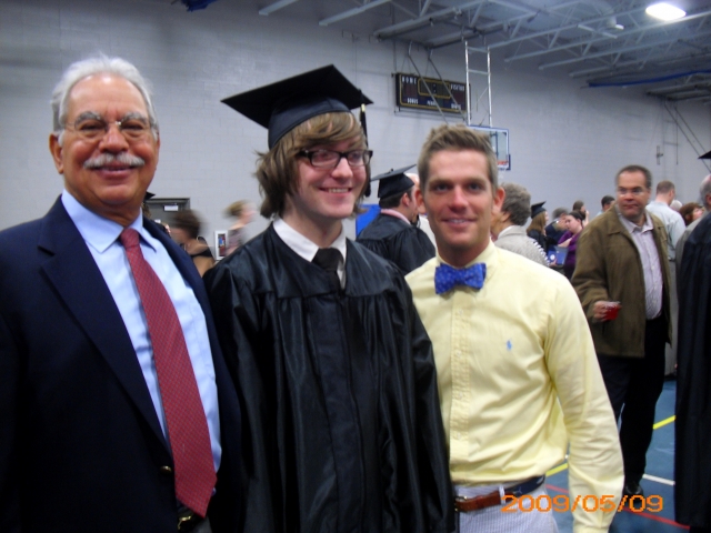 Both our boys! Benjamin and Brent at graduation with their grandfather (my wifes dad).
